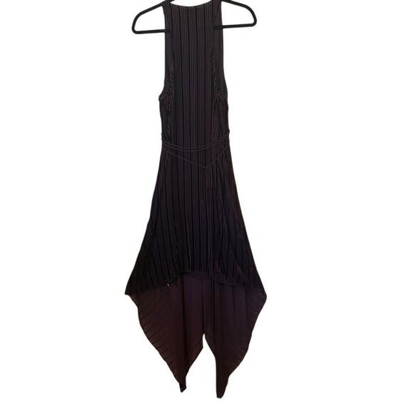 Robert Rodriguez Burgundy Striped Velvet Burnout Asymmetric Hem Maxi Dress Sz 10 - Picture 3 of 13